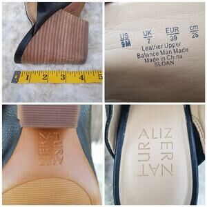 Black Heeled Mule Naturalizer Sloan Size 9 Leather Open Toe Slide Slip On VGUC